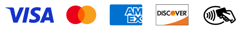 Accepted Credit Cards: Visa, Mastercard, American Express, Discover